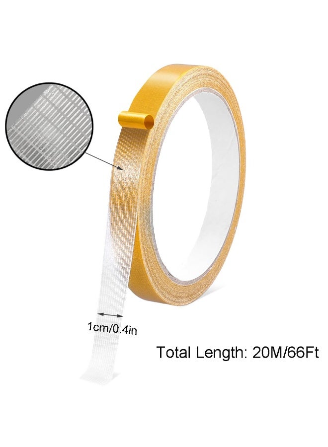 Double Sided Fabric Tape Heavy Duty, Two-Face Adhesive Tape for Clothing Curtain Carpet Tape, Strong Double Face Adhesive Tape, 1cmx20m(0.4inchx66ft) - Image 1